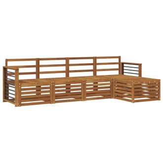 vidaXL Juegos De Sof&aacute;s 5 Pcs Natural Madera De Acacia S&oacute;lida Vidaxl