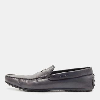 Tod's Tods Grey Leather Slip On Loafers