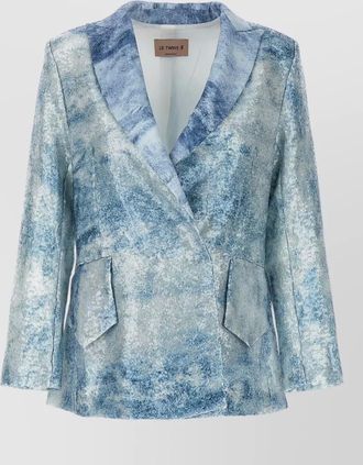 Le Twins sequined printed single-breasted blazer