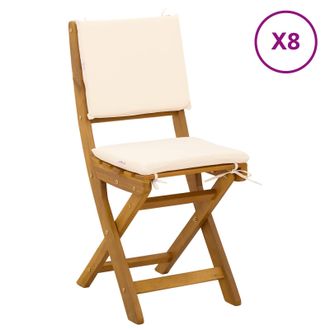 vidaXL Sillas Bistro De Exterior 8 Pcs Blanco Crema 38 X 46 X 85 Cm Vidaxl