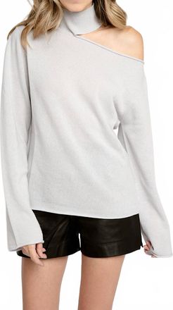 Rta Langley Cut Out Cashmere Sweater In Lead Crystal