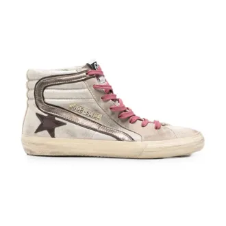 Golden Goose Slide High-Top Sneaker - female - Golden Goose - Sneakers - Beige - 7 UK - Shoes