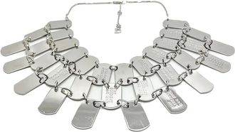 Dior Collana con logo inciso anni 90 - Argento