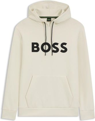 BOSS Cotton-blend hoodie with moulded logo