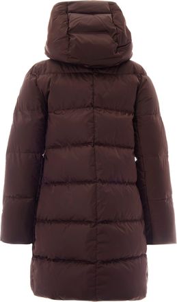 Herno Womens A-Shape Quilted Down Jacket Dark Polyester