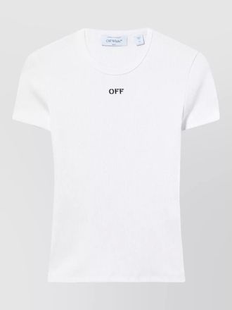 Off-white ribbed cotton t-shirt