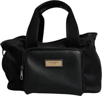 Dolce & Gabbana Dolce & Gabbana Black Shoulder Strap Pet Carry Logo Plaque Mens Bag