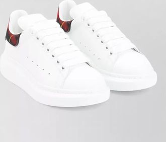 Alexander McQueen oversized leather sneakers checkered heel detail