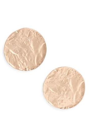 Karine Sultan Textured Medallion Stud Earrings in Rose Gold at Nordstrom Rack