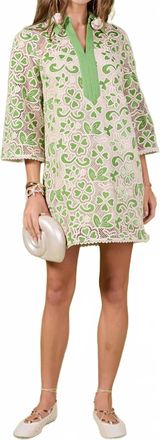 English Factory Francine Embroidered Dress In Green