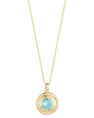 Ember Fine Jewelry 14K Blue Topaz Pendant Necklace