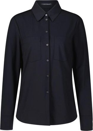 Luisa Cerano Elastische Overhemdblouse - Dames - Overhemden - Zwart - M - Overhemden