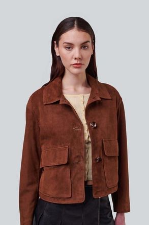 FURNIQ Ella Leather Jacket in Chestnut at Nordstrom, Size X-Large