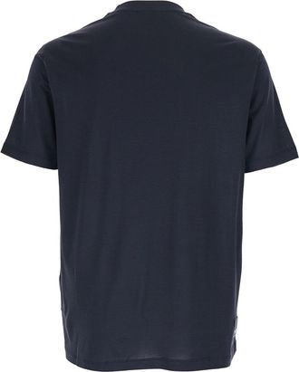 Emporio Armani Crew-Neck Cotton-Lyocell Blend T-Shirt - Navy