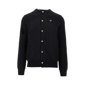 Comme Des Garçons Small heart patch crewneck cardigan Man S