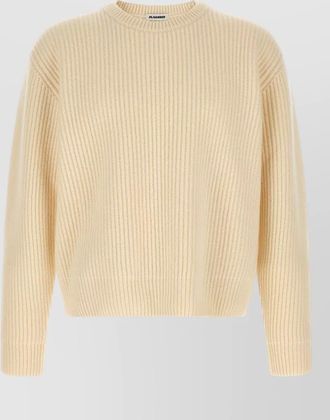 Jil Sander fisherman style rib crew neck sweater