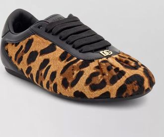 Dolce & Gabbana leopard-print calfskin low-top sneakers