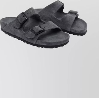 Birkenstock suede sandals with buckle logo detail