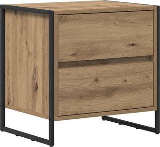 vidaXL Mesa De Noche Con Caj&oacute;n Roble Artesanal 50 X 39.5 X 50 Cm Vidaxl