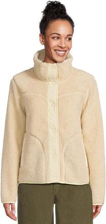 L.L.Bean Beans Sherpa Fleece Jacket Womens Coat Natural : LG, Polyester/Nylon/Fleece