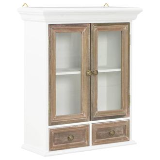 vidaXL Armario De Pared De Madera Maciza Blanco 49x22x59 Cm Vidaxl