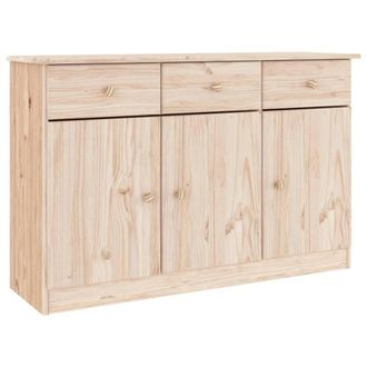 Berkfield Home Sideboard ALTA 112x35x73 cm Solid Wood Pine in Light Tan | Size: 112 x 35 x 73 cm