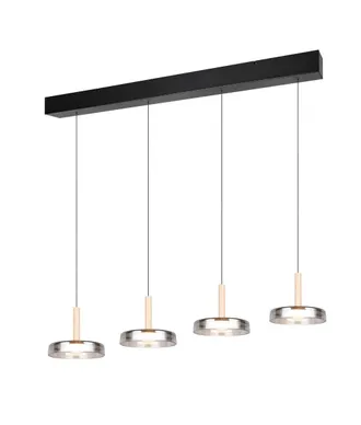 Trio Leuchten Lampada Sospesa Celeste Trio Nera 4 Vetri Led 3000k