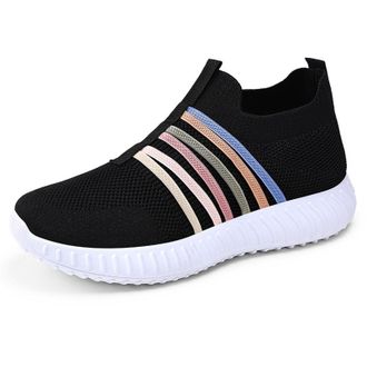 Generic Womens Breathable Mesh Slip On Sneakers for Casual Sports Walking and Athletic Comfort with Arch Support Design Gym Trainers Womens Ladies Wide Fit Sh