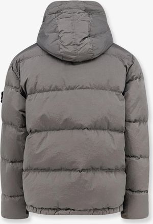 Stone Island Mens Down Jacket Nylon Metal Grey Recycled Polyamide
