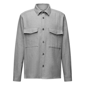 Drykorn Herringbone Overshirt - Heren - Casual Overhemden - Grijs - L - Overhemden