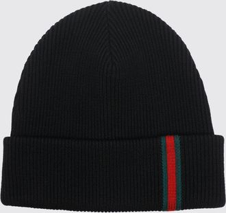 Gucci Berretto beanie in lana a coste con risvolto e nastro Web