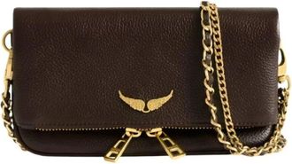 Zadig&Voltaire Grained Leather Clutch - Dames - Schoudertassen - Bruin - ONE Size - Leer - Tassen