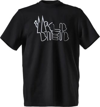 Moncler T-shirt met logoprint - Zwart
