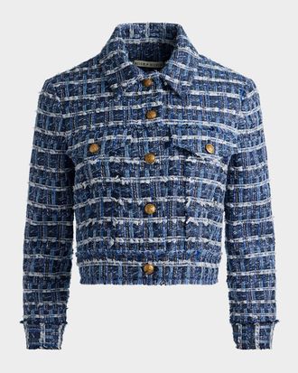 Alice & Olivia Chloe Cropped Boxy Jacket