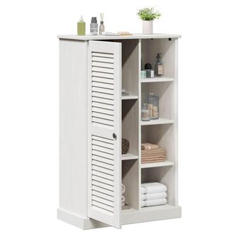 Berkfield Home Modern Bathroom Cabinet with Storage White Solid pine wood