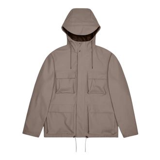 Rains Pocket Jacket W3 - Heren - Regenjassen - Bruin - M - Polyester - Jassen