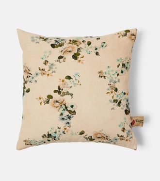 Lyria Vetiver floral linen cushion