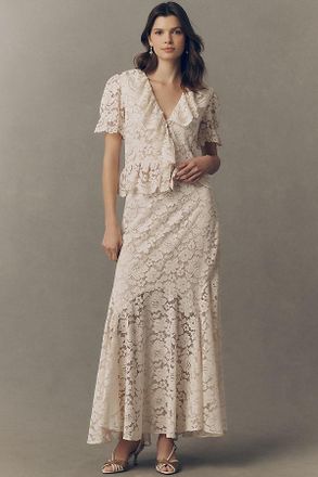 Rixo Dollie Lace Ruffle Top