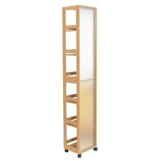 Tendance Columna De Espejo Pivotante De Mdf Sobre Ruedas Con Nichos De Almacenamiento - Colonial - Tendance