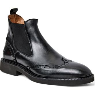 Bruno Magli Vespa Wingtip Chelsea Boot in Black Calf at Nordstrom Rack, Size 7.5