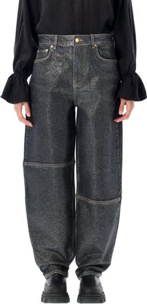 Ganni Black Foil Denim Jeans