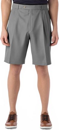 Ballin Micro Nano Travel Twill Performance Gabardine Pleated Shorts In Grey