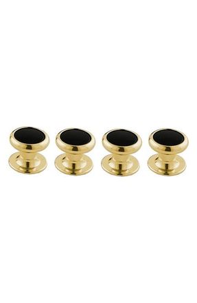 David Donahue Set of 4 Onyx Studs in Gold at Nordstrom