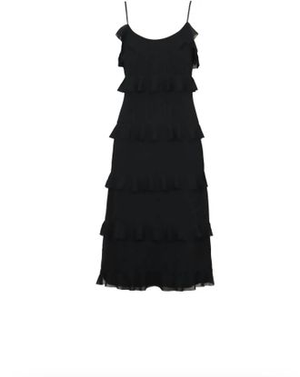 Lucy Paris Valentina Ruffle Dress In Black