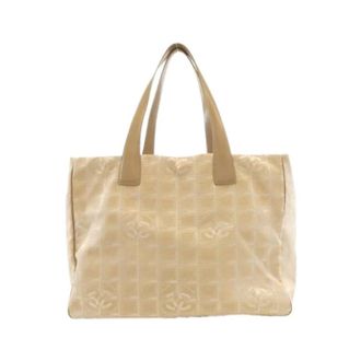 Chanel Pre-owned Tote Bags, female, Beige, Size: ONE SIZE Pre-owned Travel Line Nylon Handbag