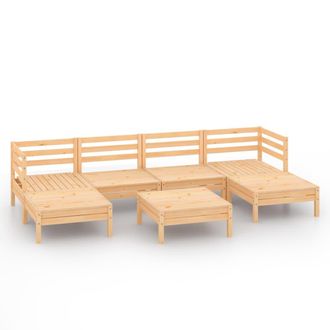 vidaXL Juego De Muebles De Jard&iacute;n 7 Piezas Madera Maciza De Pino Vidaxl