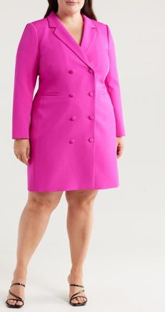 Tahari by ASL Milano Long Sleeve Coat Dress in Shocking Pink at Nordstrom, Size 22W