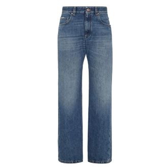 Brunello Cucinelli Straight Fit Jeans, female, Blue, L, Denim Trousers for Women