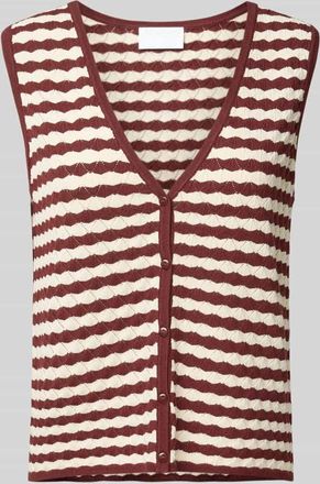 Jake*s Strickweste mit Knopfleiste in Bordeaux, Gr&ouml;&szlig;e XXL