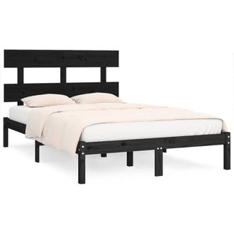 Berkfield Home Bed Frame Black Solid Wood 200x200 cm